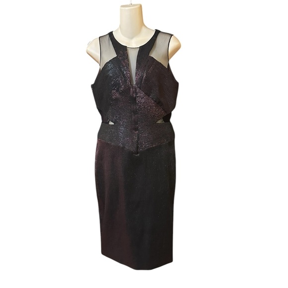BADGLEY MISCHKA SHINNY CUTOUT DRESS NWT - Picture 1 of 12